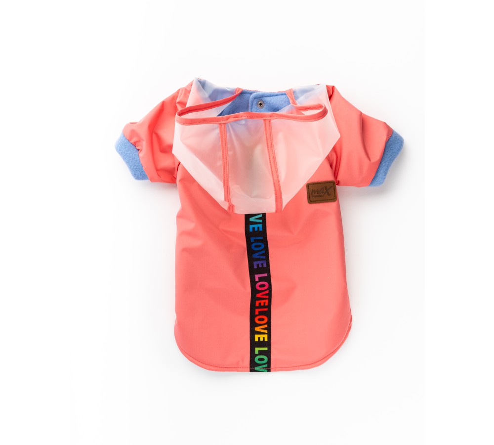 ŞEFFAF KAPÜŞONLU YAĞMURLUK PEMBE